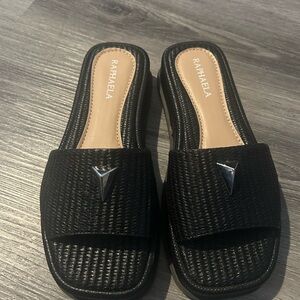 Raphaela  Black Sandals with Silver Detail